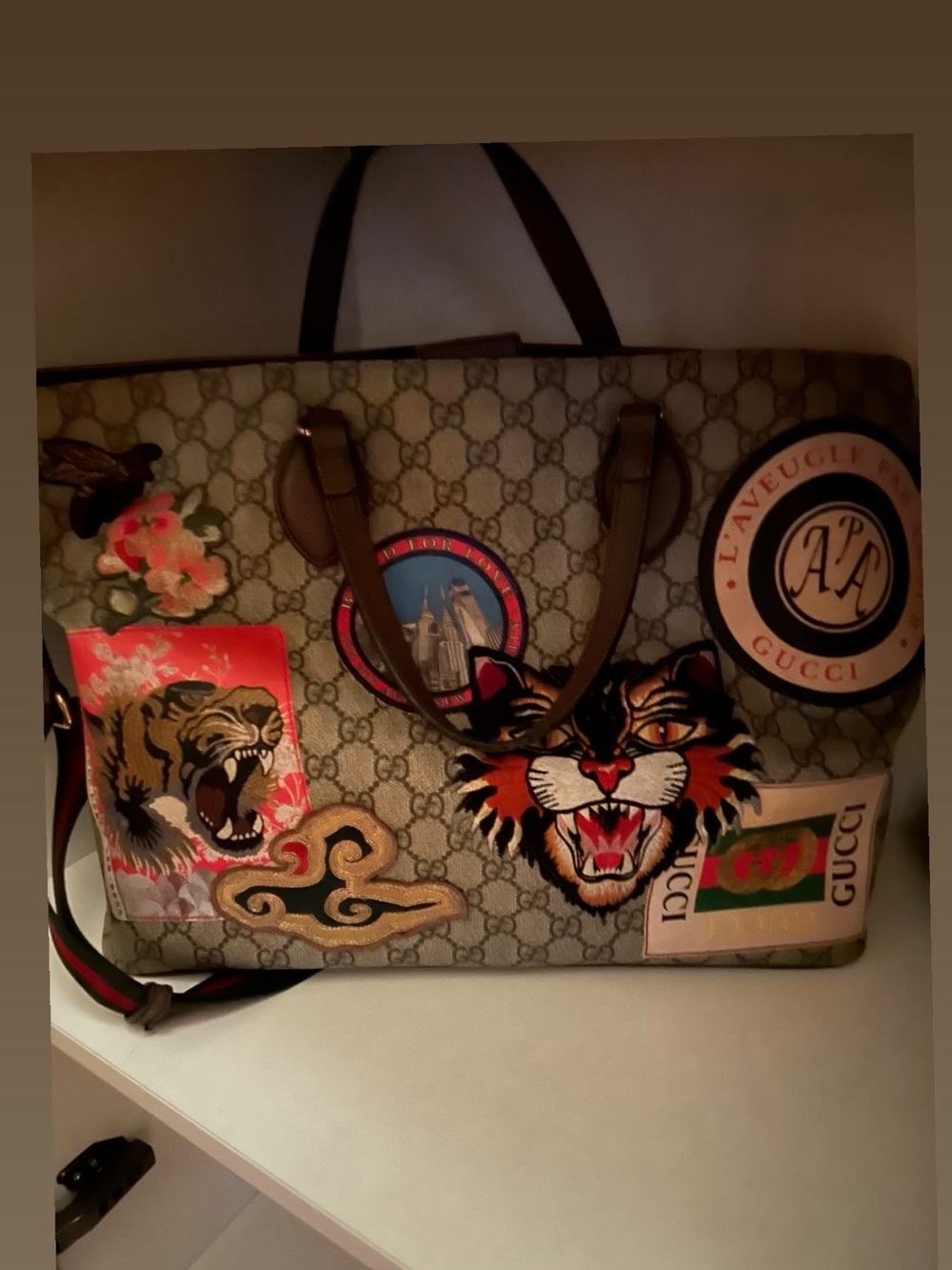 Gucci GG Supreme Soft Courrier Tote